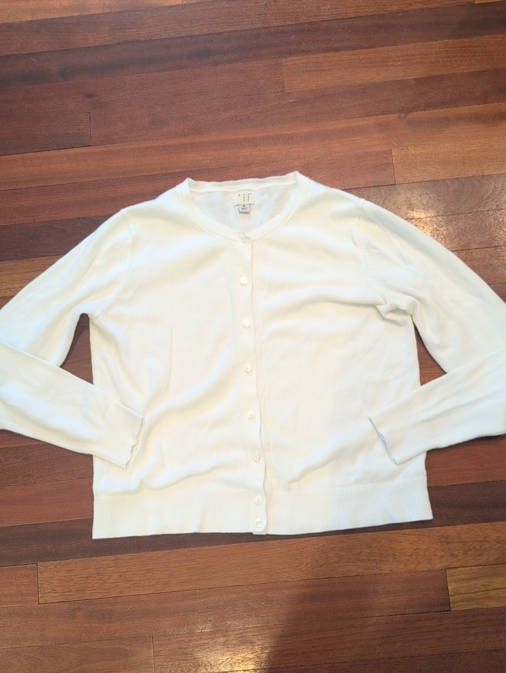 a new day White Button-Up Crewneck Cardigan